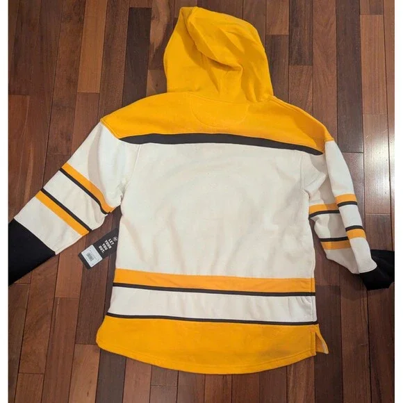 47 Brand Boston Bruins NHL Hockey Pullover Lace Hoodie Adult Size Med NWT - Picture 4 of 7